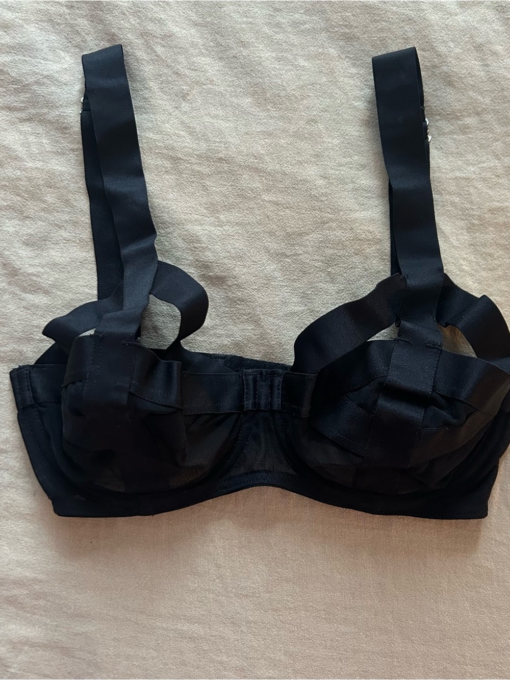 ASOS Black Satin cut out Detail Underwire Bra